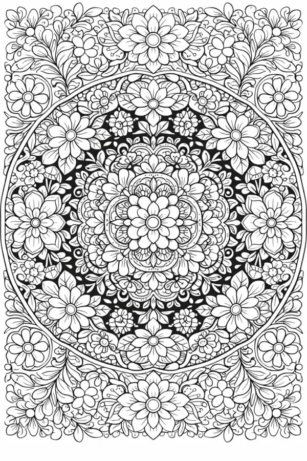 Floral Mandala, free printable coloring page from ColorFilla